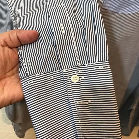 J. Crew Bip popover striped shirt SZ 2 - Picture 5 of 7